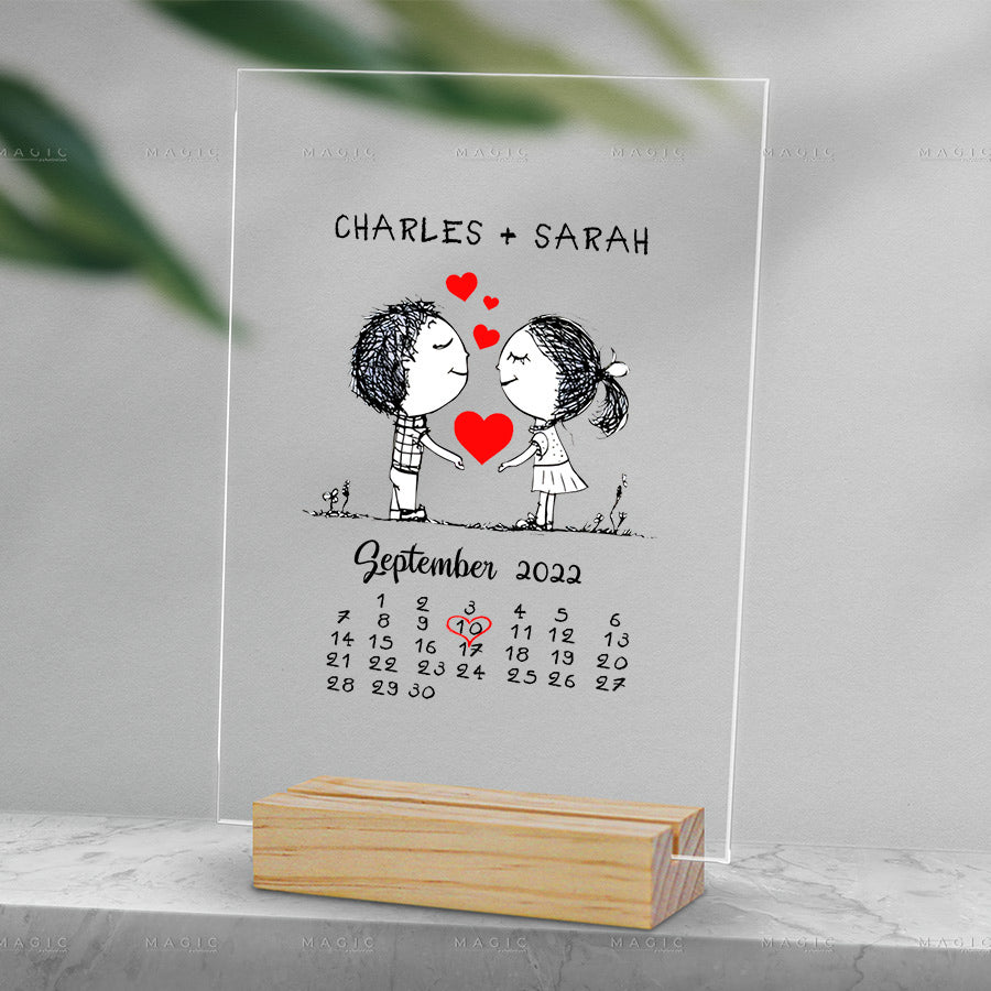 Girlfriend Year Anniversary Gift Custom Calendar Acrylic