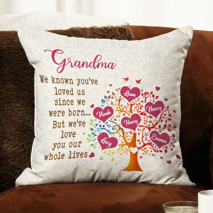 grandma pillow with grandkids names