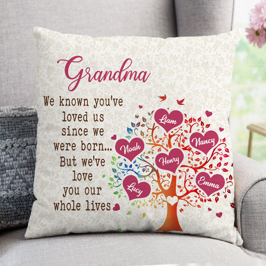 grandma pillow with grandkids names