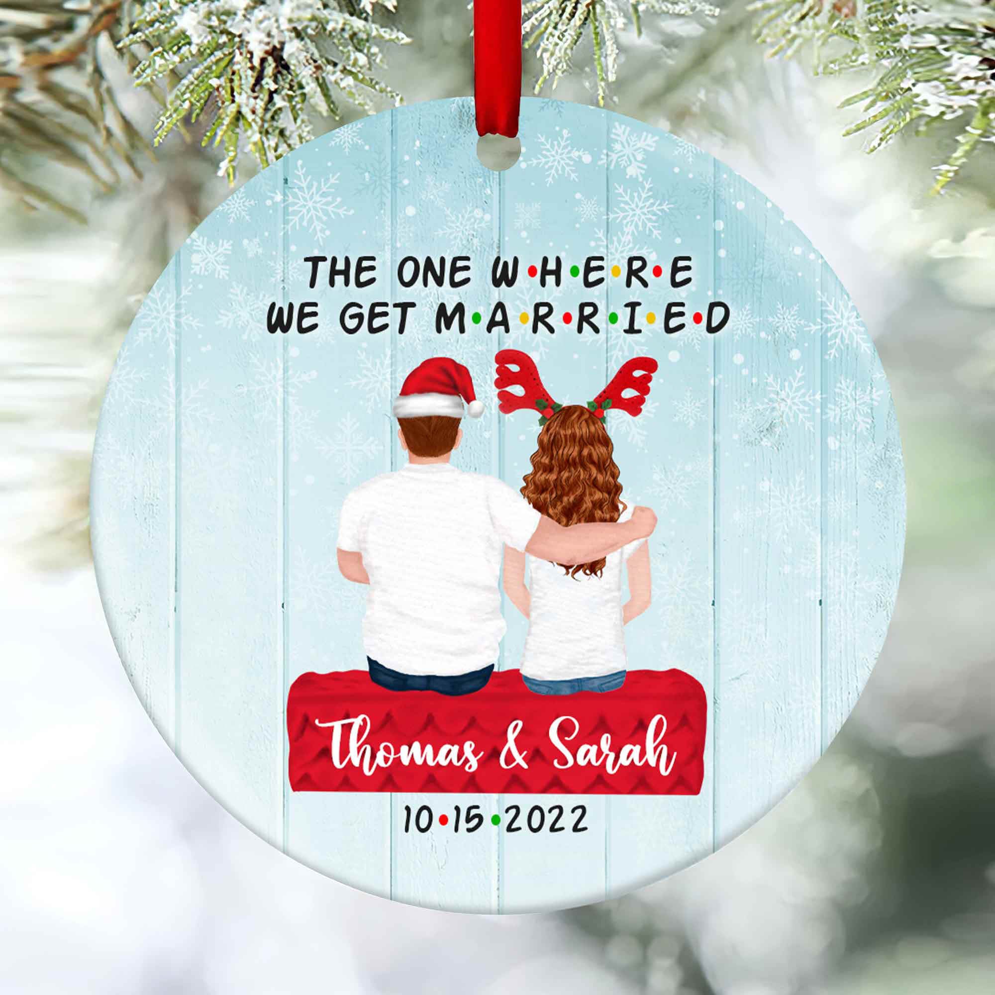 married couple christmas ornament