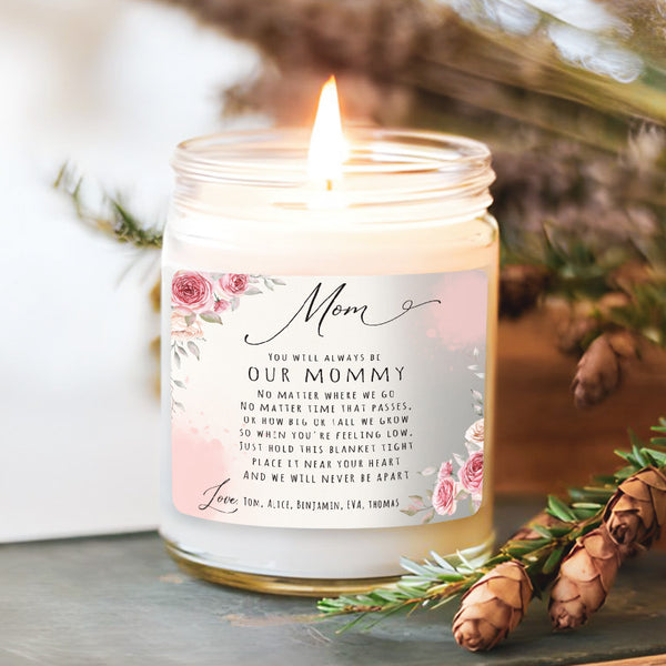 Personalised Mother Baby Candle, Happy Mother's Day, Mum and Baby