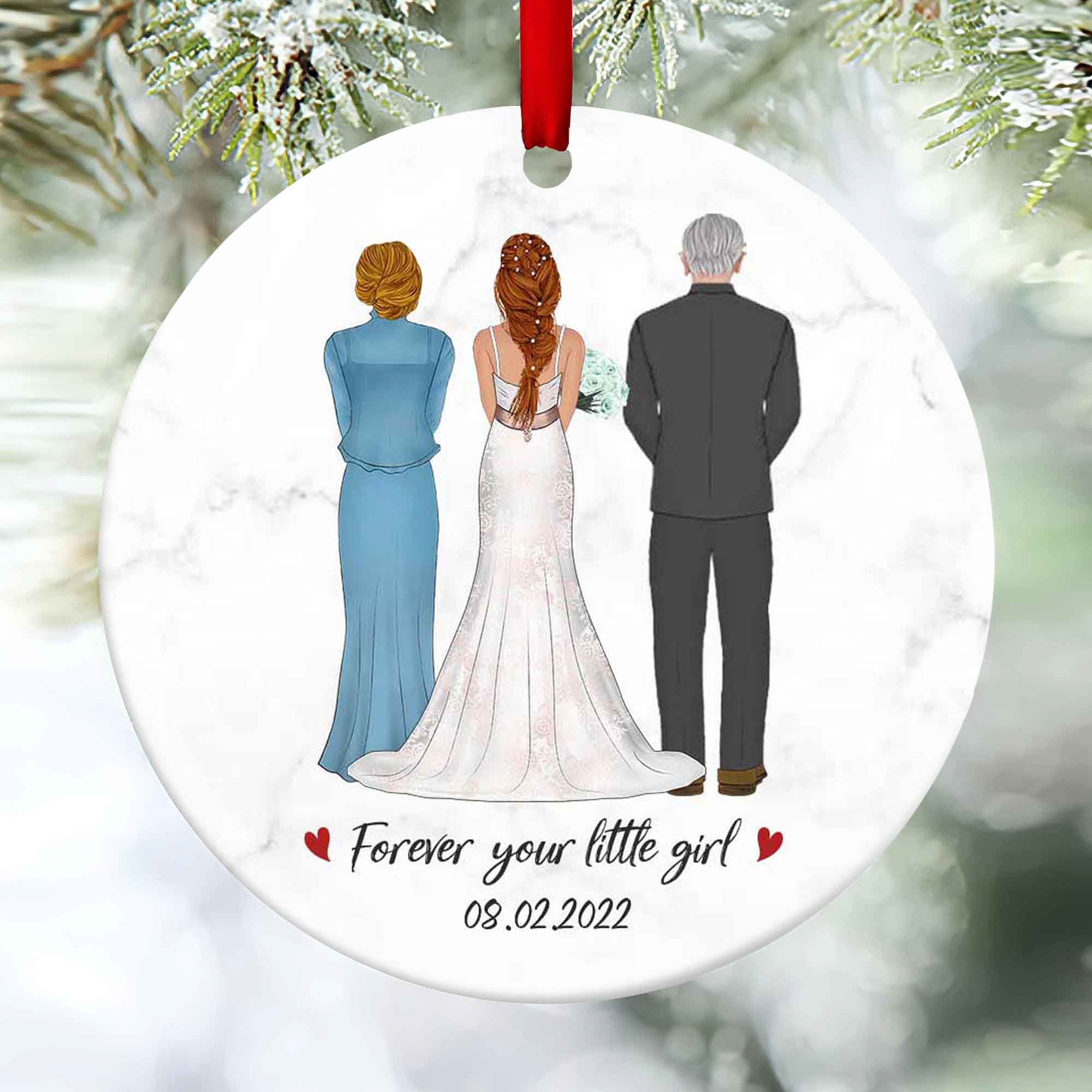 parents of the bride gift custom ornament