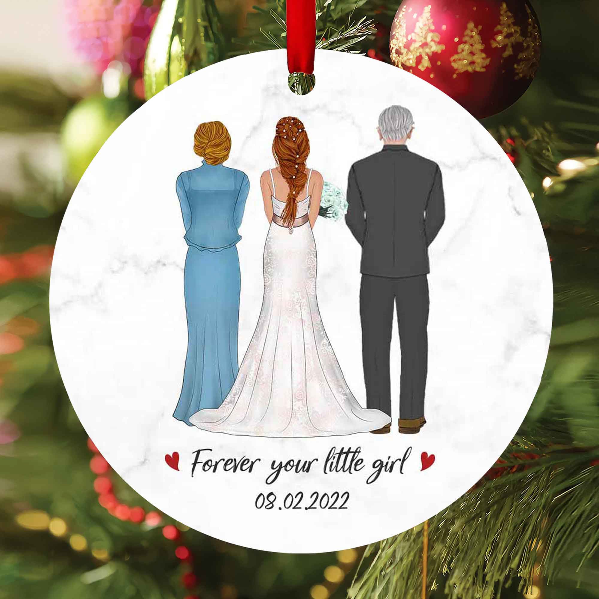 parents of the bride gift custom ornament
