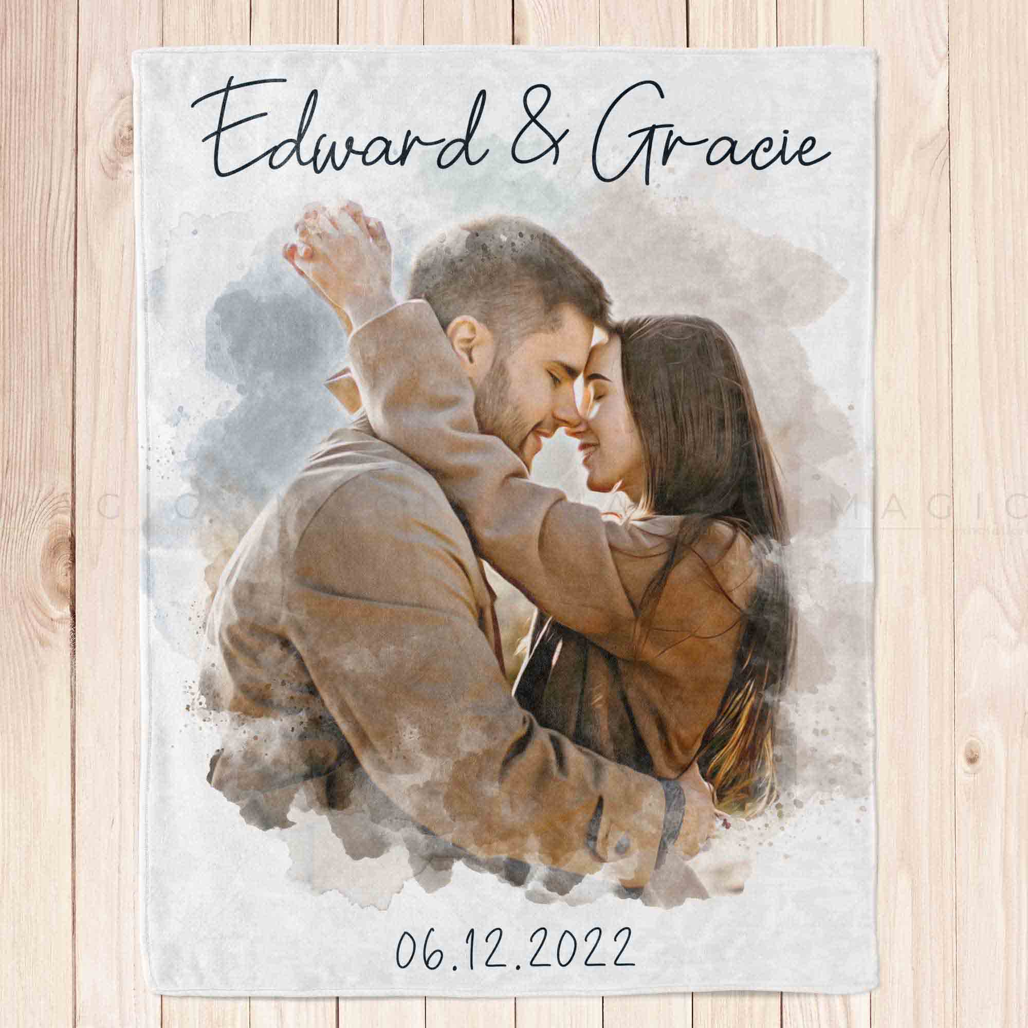 personalized couple blankets