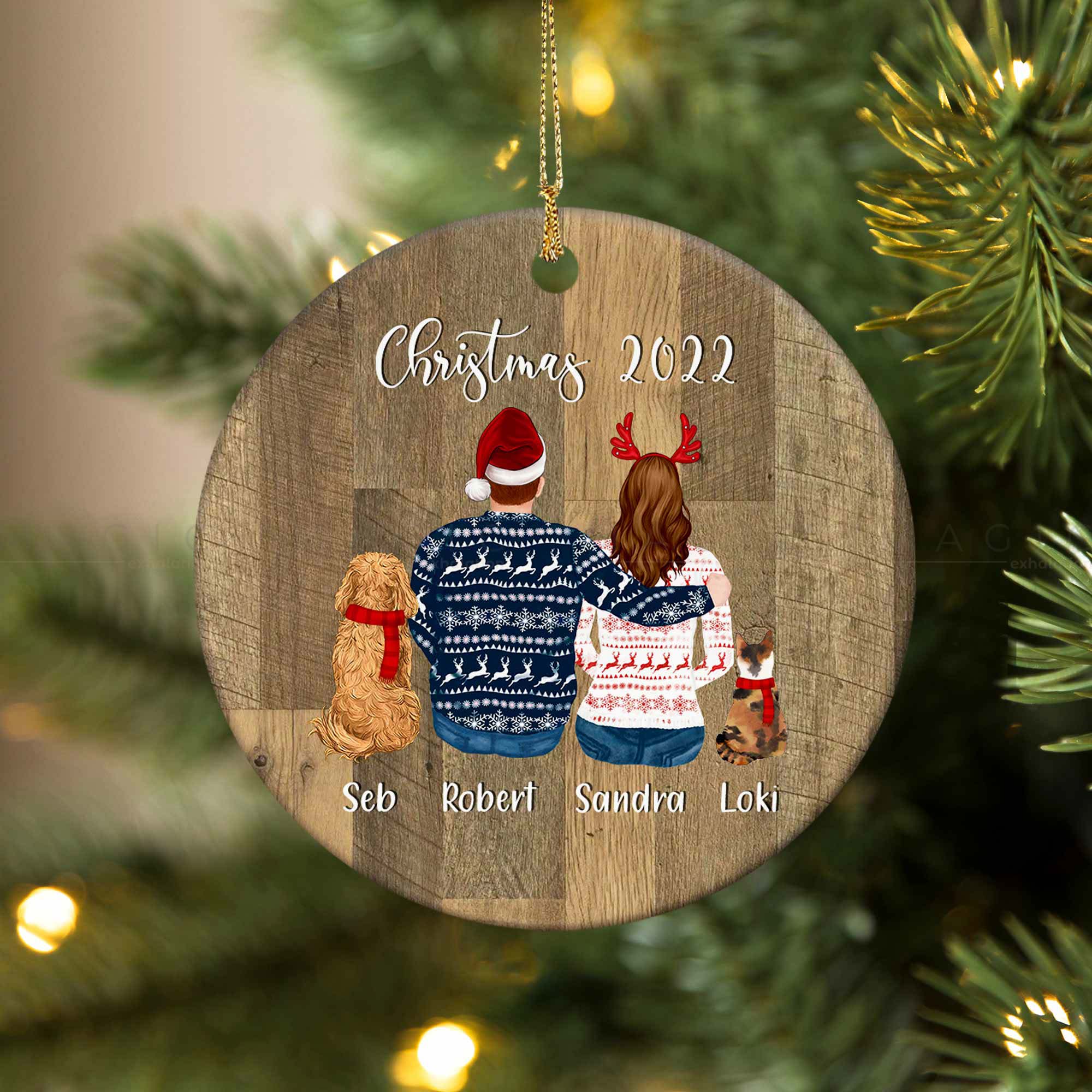 personalized couple ornaments