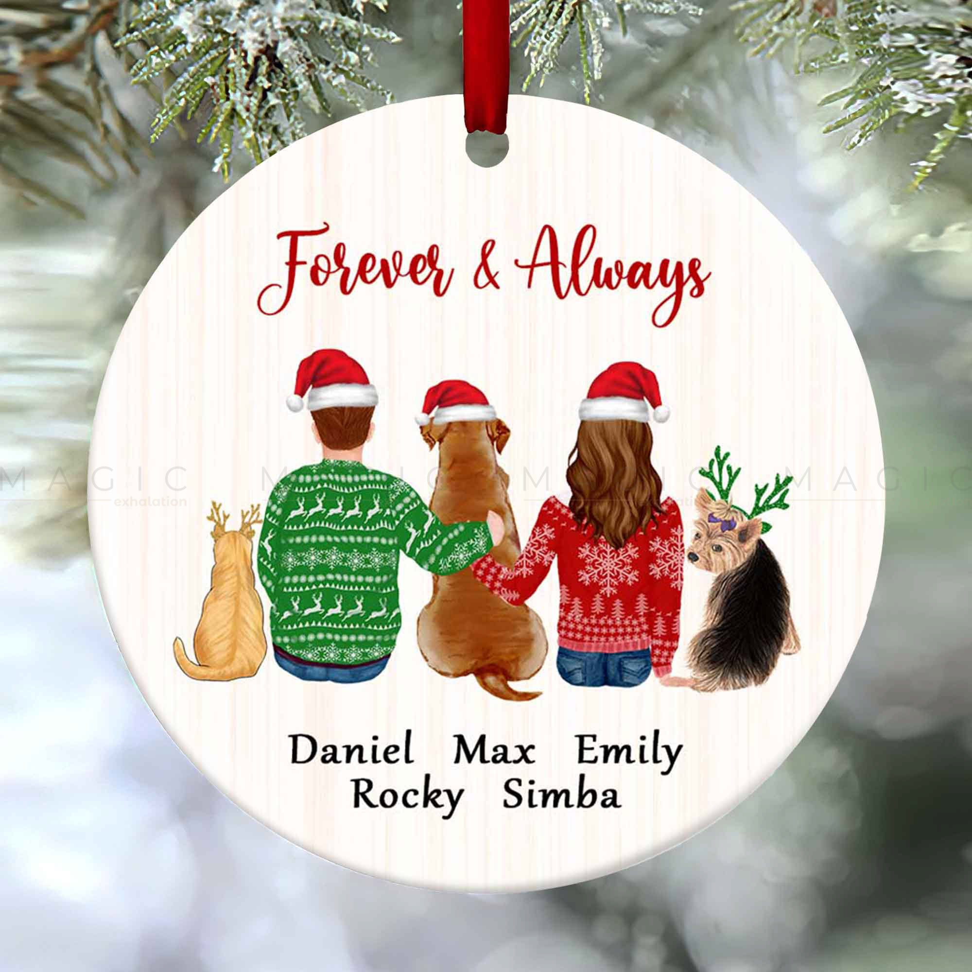 personalized couples christmas ornaments