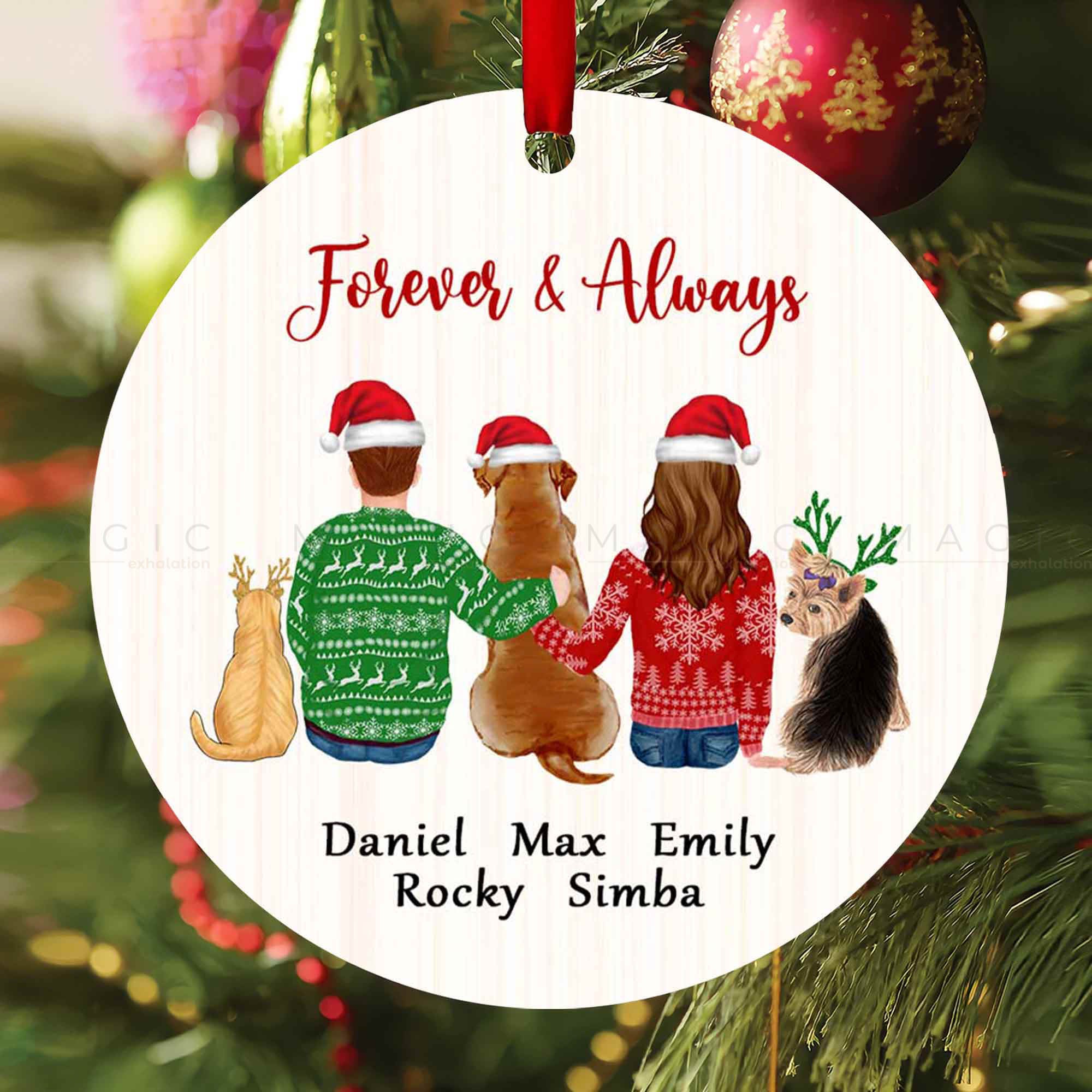 personalized couples christmas ornaments