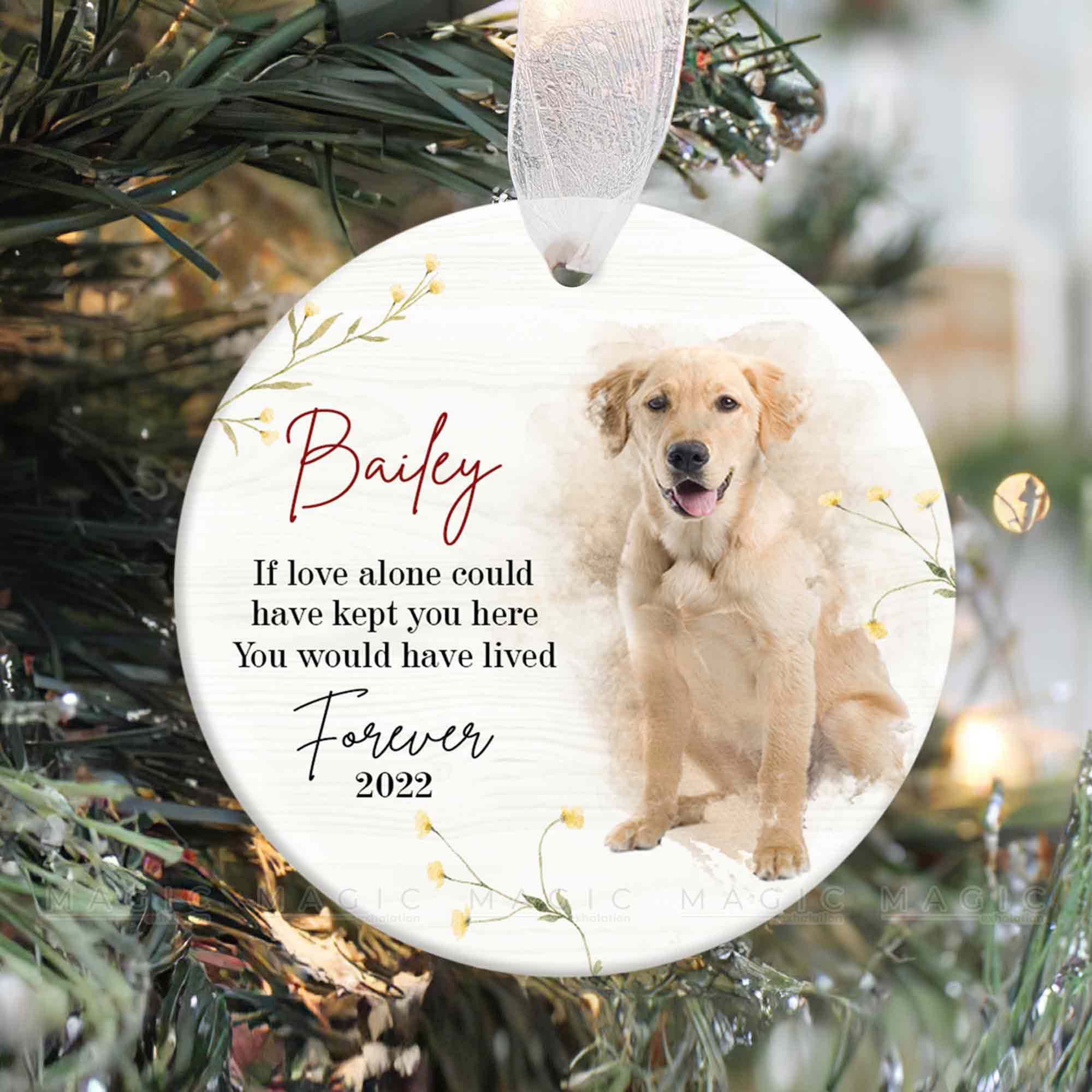 Custom Note Dog Memory Personalized Dog Memorial Ornament, Gift For Loss Of Pet, Custom Photo ...