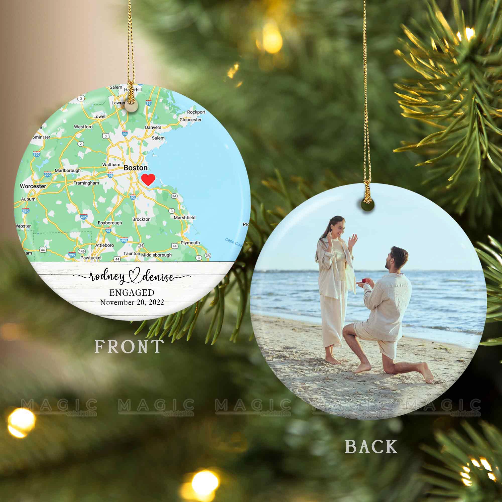 personalized engagement ornaments