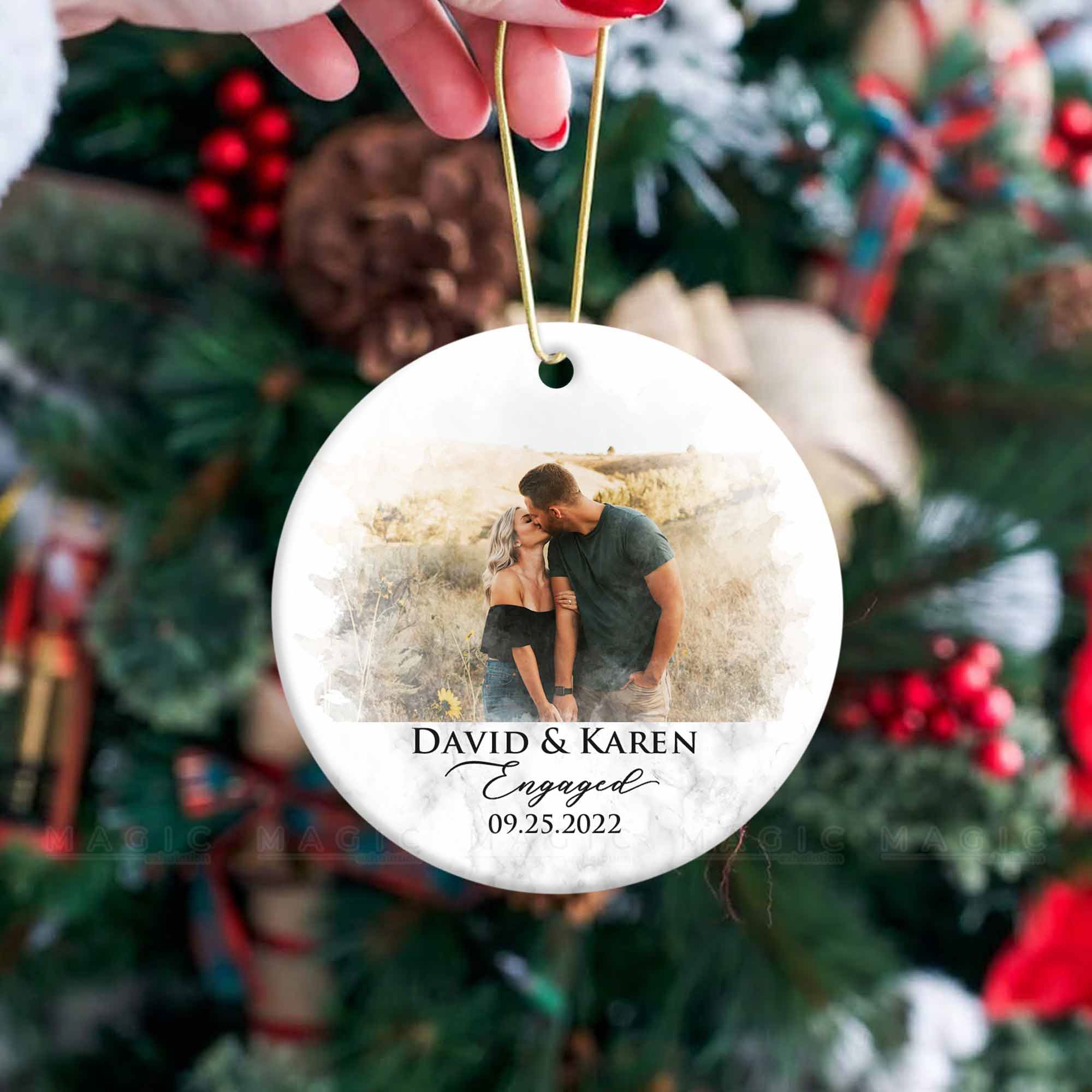 personalized engagement ornaments