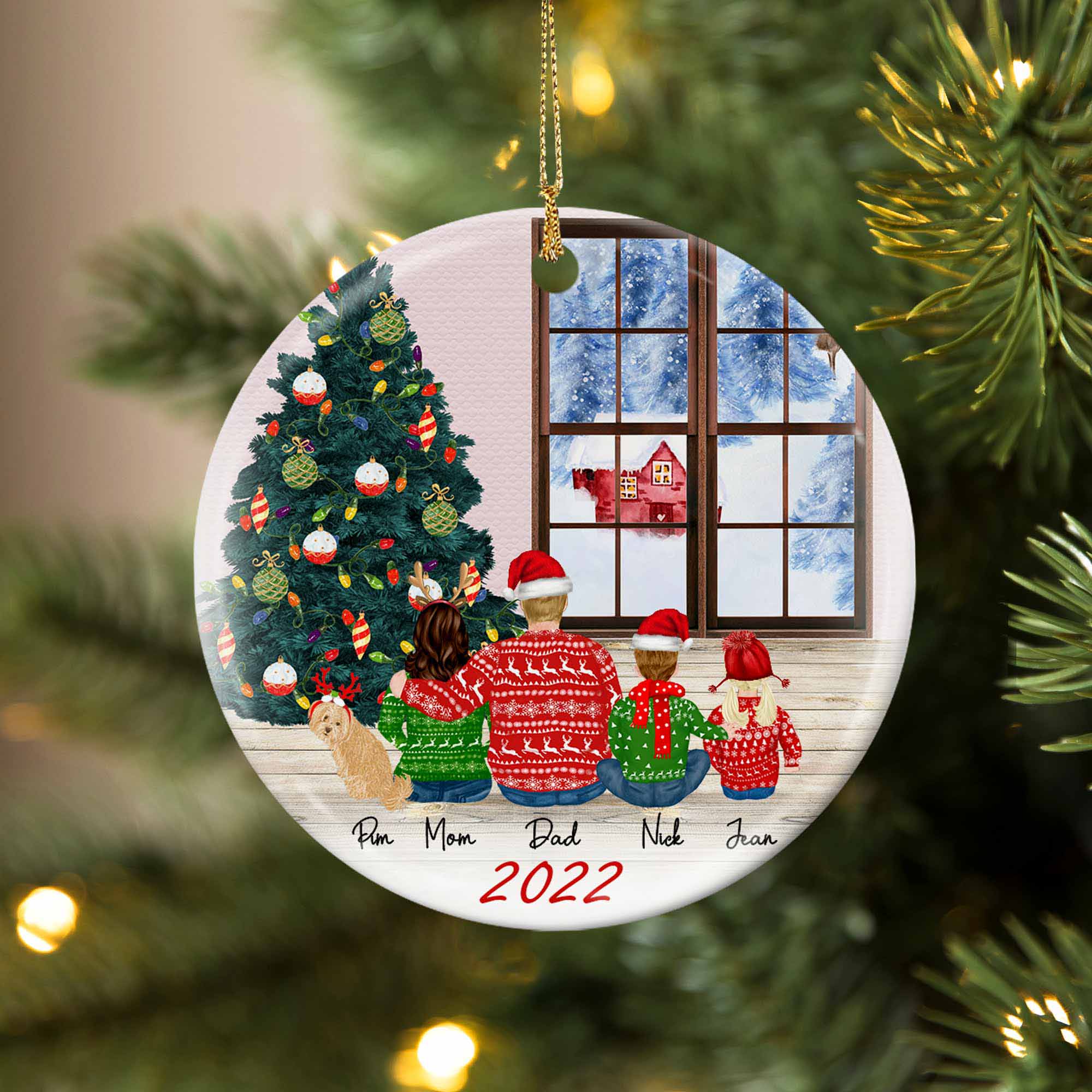 personalized family christmas ornament