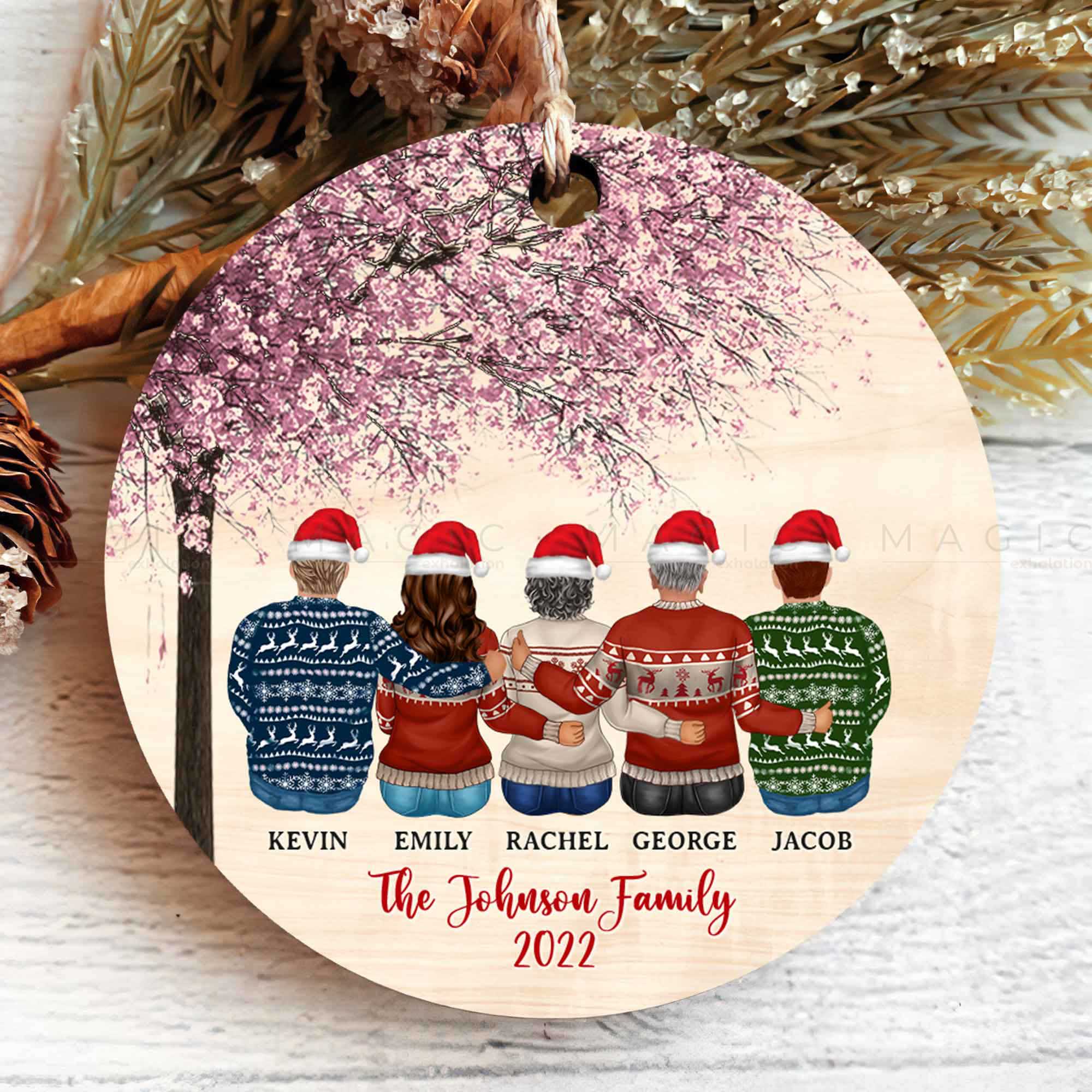 personalized family christmas ornament