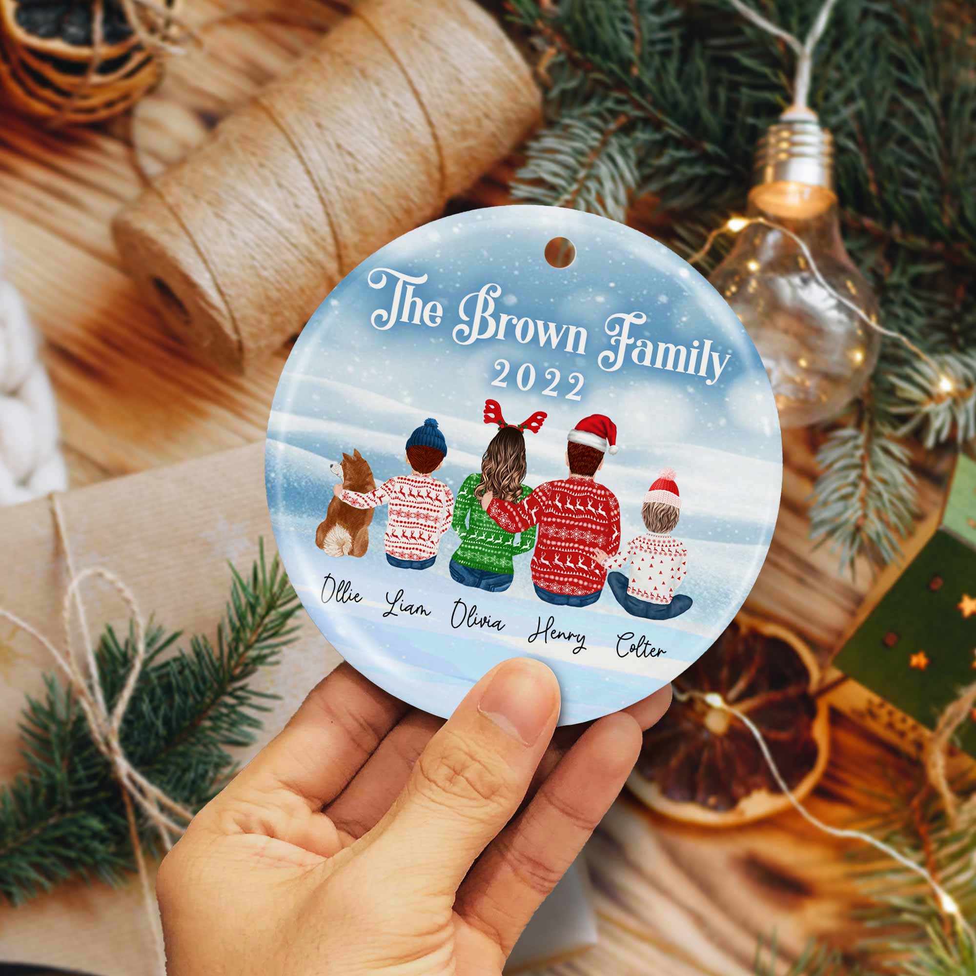 personalized family ornaments with pets
