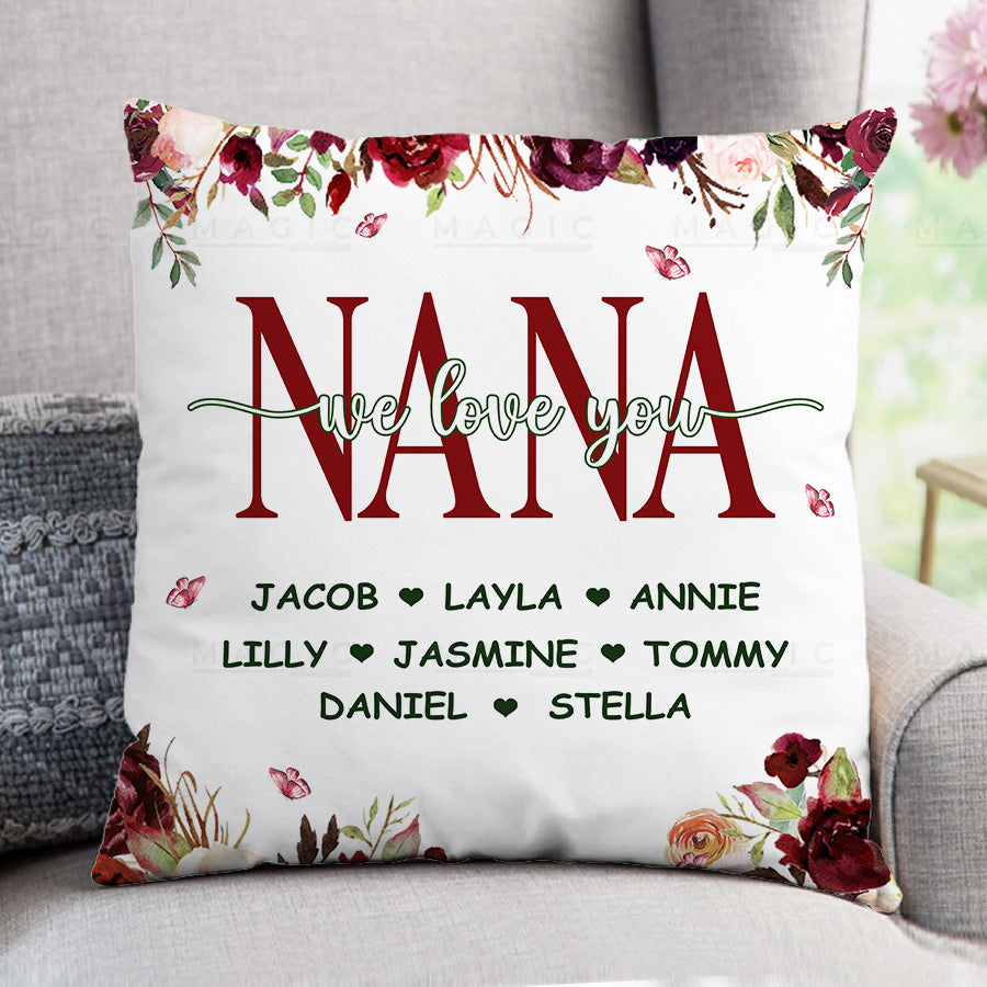 Floral Anniversary Personalized 18x18 Throw Pillow