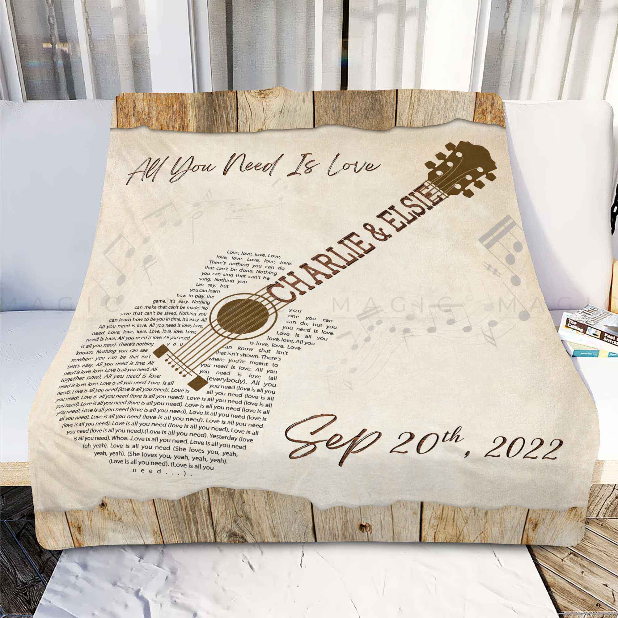 personalized printed song lyrics gift