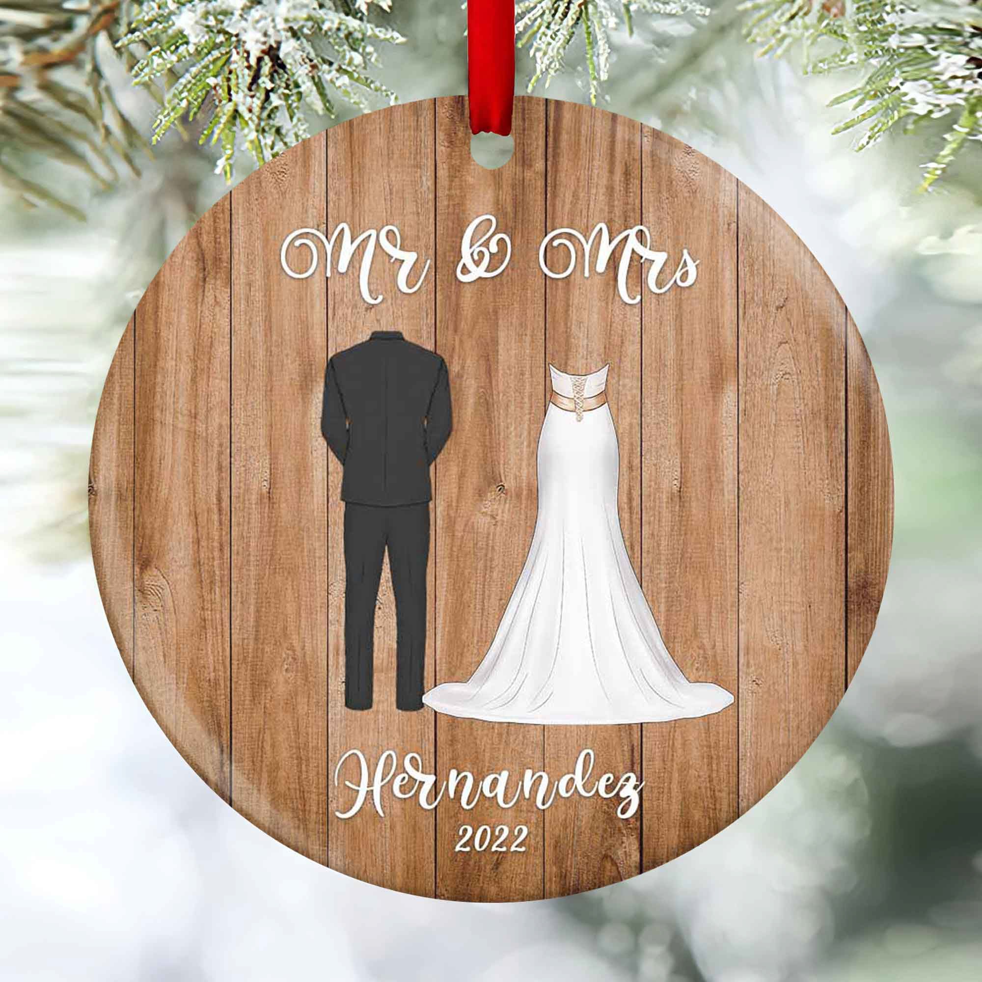 personalized wedding christmas ornaments
