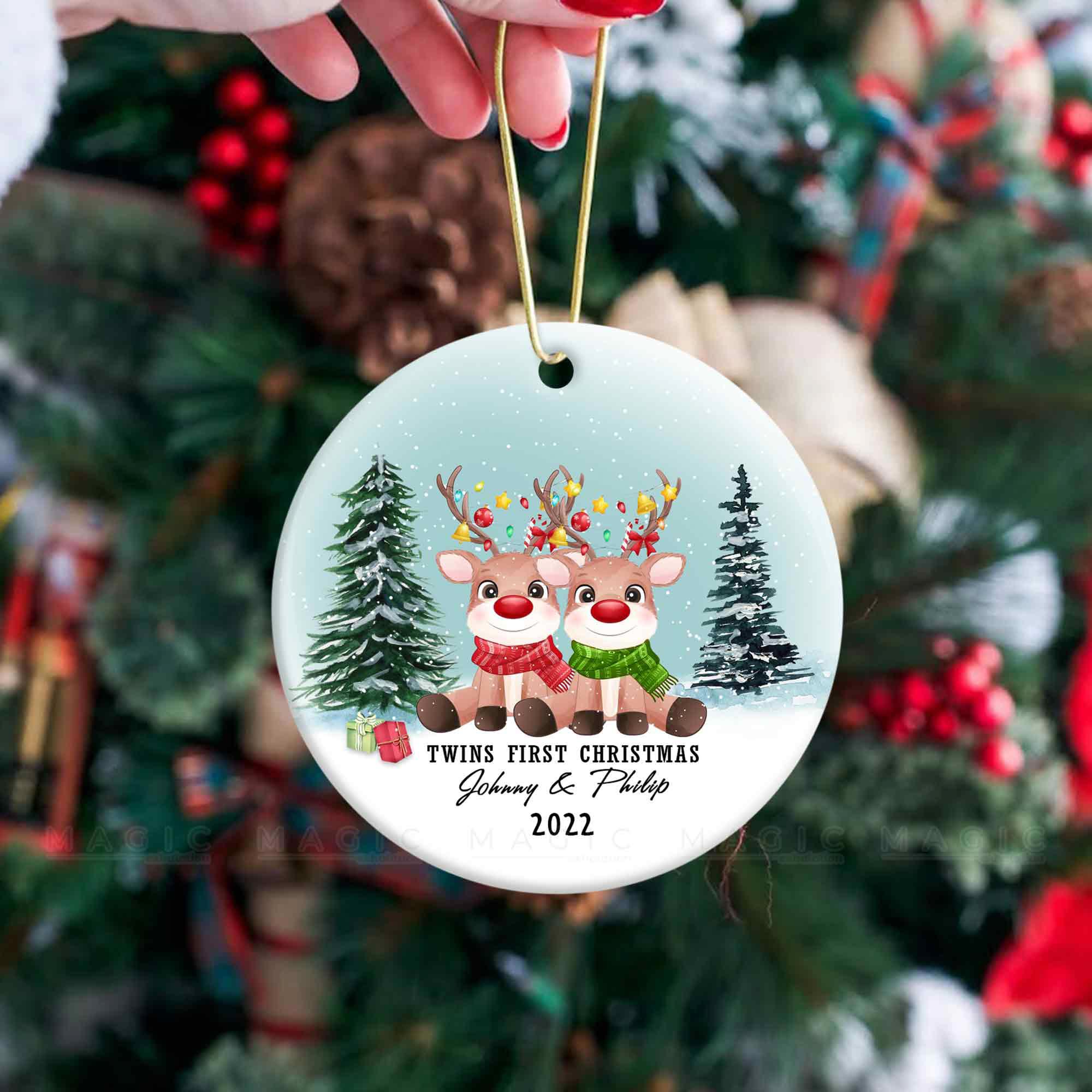 twins first christmas ornament