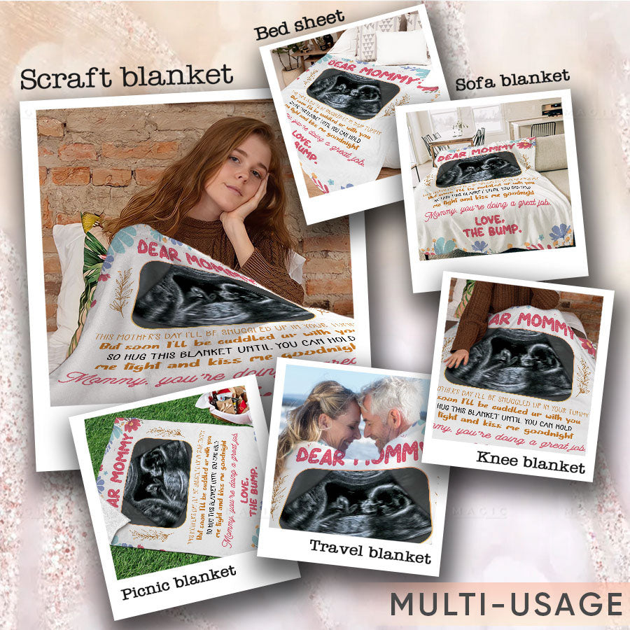 First Mothers Day Gift For New Mom, Expecting Mom Gift Fleece Blanket, Custom Ultrasound Photo Blanket Gift, First Time Mom Blanket For Mom